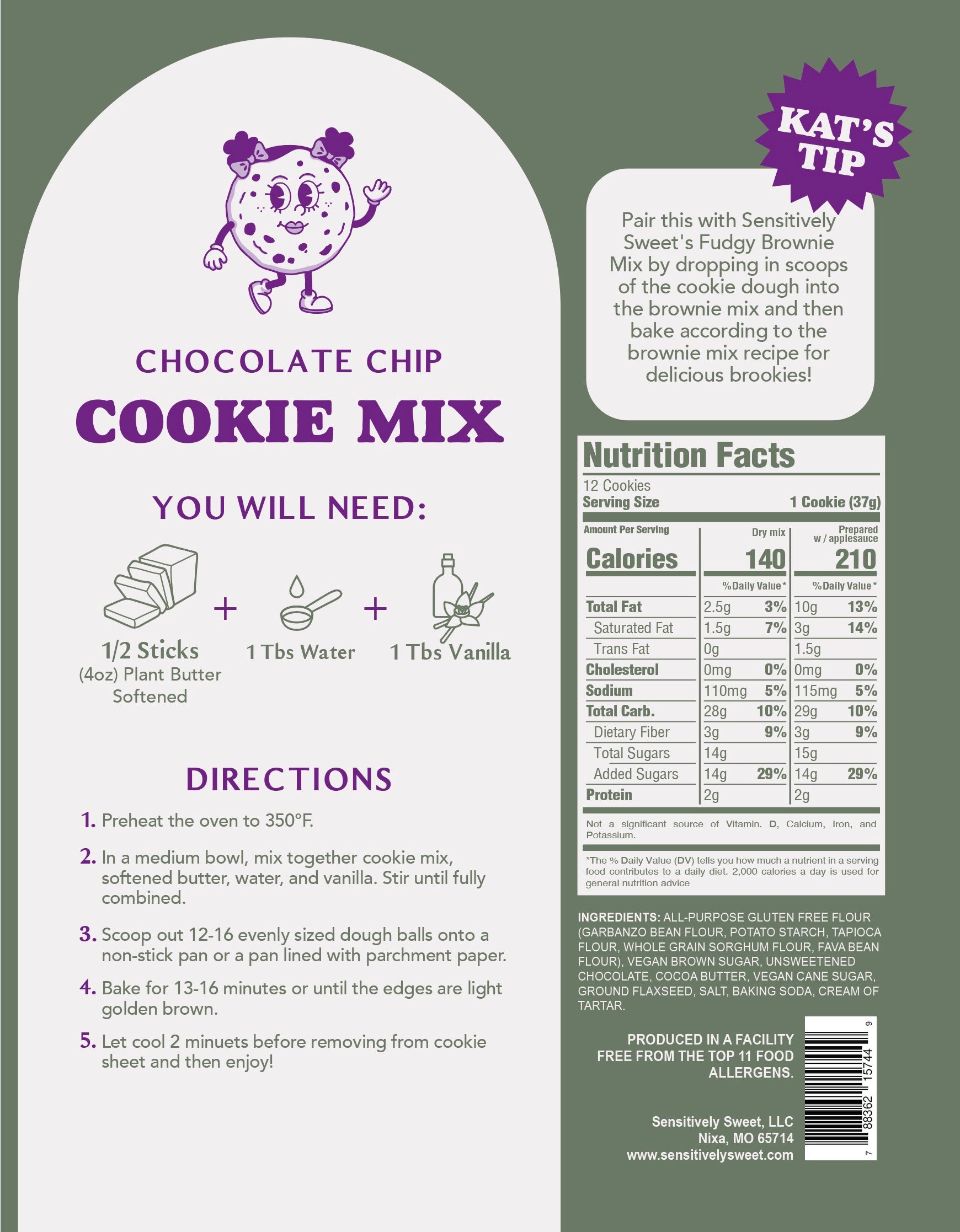 Allergen-Free Chocolate Chip Cookie Mix | Sensitively Sweet